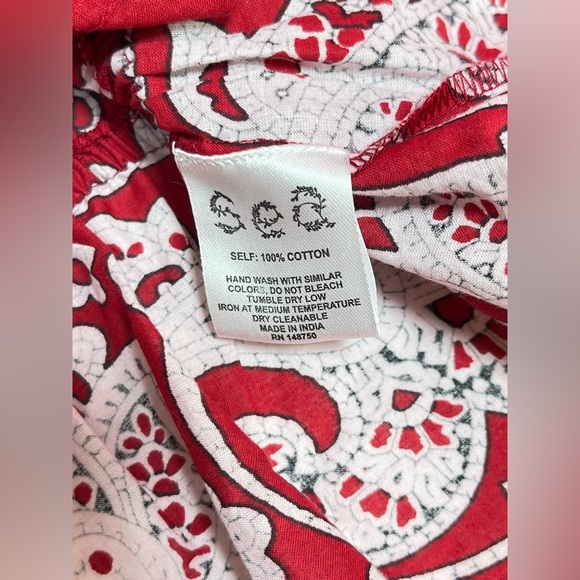 NEW! SEA New York BLOCK PRINT SHIRRED SWEETHEART puff sleeve top XXS and L - Picture 8 of 8